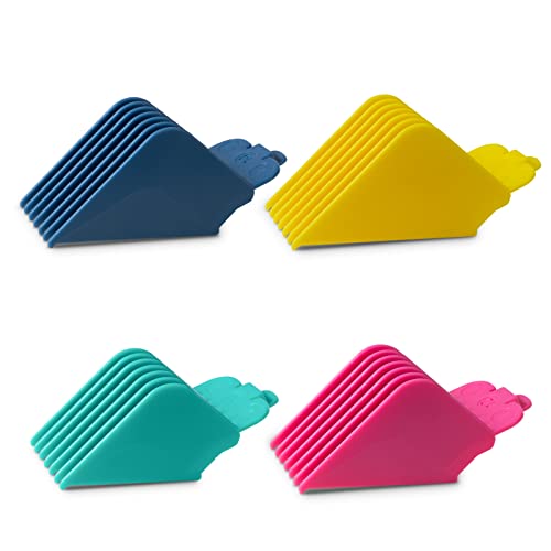 4 Professional Extra Long Hair Clipper Guards Cutting Guides Fits for Most Wahl Clippers, Color Coded Clipper Combs Replacement - 1.25", 1.5", 1.75" & 2" (#10, 12, 14, 16)