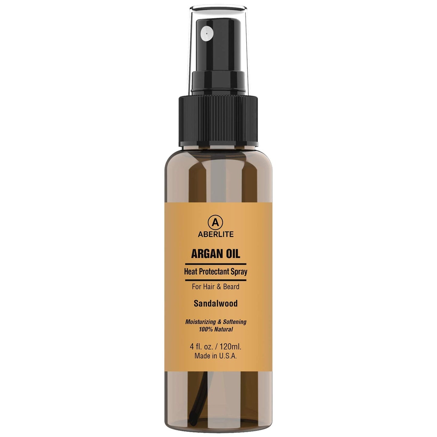Aberlite Hair & Beard Heat Shield Protectant Spray - Argan Oil Thermal Protector Protect Up To 450º F - 4Oz Hair Protectant Spray From Heat Thermal Hair Protector Spray For Hair And Beard