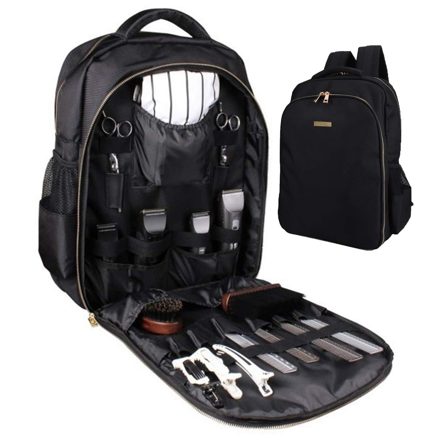 NADAENMF Barber Supplies Bag Organizer for Clippers and Supplies, Portable Clipper Bags and Cases for Men, Hairstylist Clipper Backpack for Barber Tools Storage Traveling Bag Case