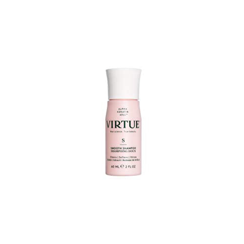 VIRTUE Smooth Shampoo 2 FL OZ | Travel Size | Alpha Keratin Smooths For Frizzy, Curly Hair | Sulfate Free, Paraben Free, Color Safe, Vegan