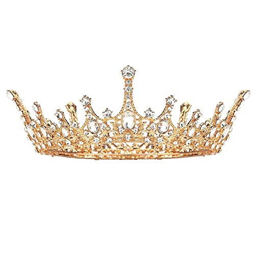 Crystal Crown Vintage Queen Princess Tiara Bridal Rhinestone Crown Dress-up Wedding Prom Pageant Pearl Crown Hair Accessories for Women and Girls… …