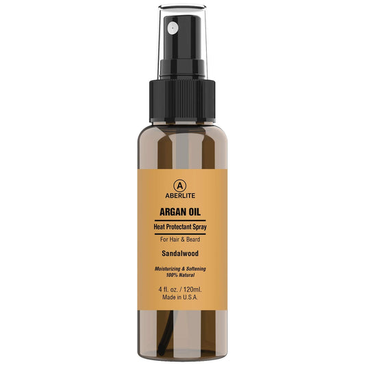 Aberlite Hair & Beard Heat Shield Protectant Spray - Argan Oil Thermal Protector Protect Up To 450º F - 4Oz Hair Protectant Spray From Heat Thermal Hair Protector Spray For Hair And Beard