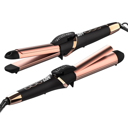WIZCHARK 2 in 1 Hair Straightener and Curler, 1.25 Inch Flat Iron Curling Iron in One, 1 1/4 inch Ceramic Negative Ionic Hair Curler for Short Long Hair, Dual Voltage for Travel, Auto Shut-Off