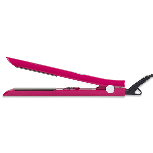 Brilliance New York - 1 Inch Pro Diamond Titanium Flat Iron - 2 in 1 Hair Straightener and Curler - Anti-Static, Frizz-Free Ionic Plates - Auto Shut-Off Dual Voltage Flat Iron w/LCD Display