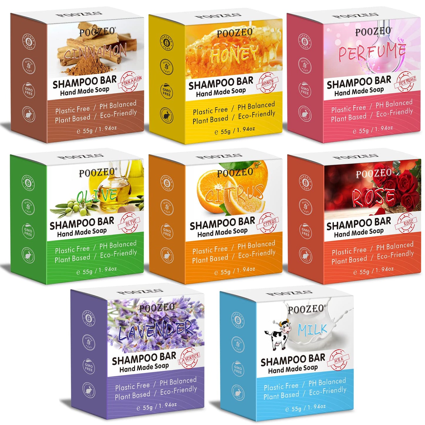 DBEAUTYM 8 Pack Shampoo Bar Gift Set,Natural Soap for Hair, Solid Dry Damaged Hair With Plant Essence Oil Helps Stop Loss and Promotes Healthy Growth,Hair Travel Size Bulk Set