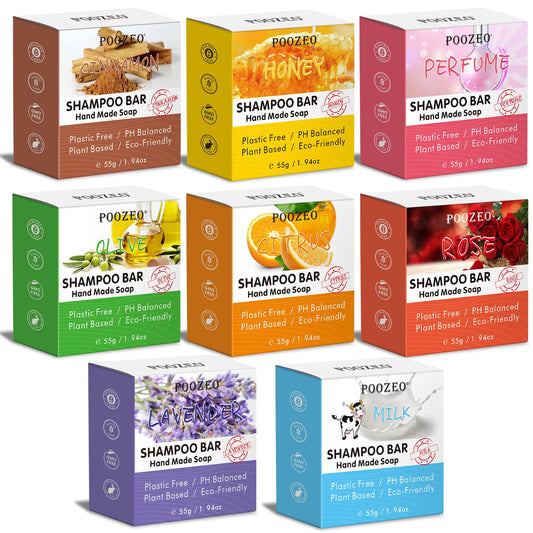 DBEAUTYM 8 Pack Shampoo Bar Gift Set,Natural Soap for Hair, Solid Dry Damaged Hair With Plant Essence Oil Helps Stop Loss and Promotes Healthy Growth,Hair Travel Size Bulk Set