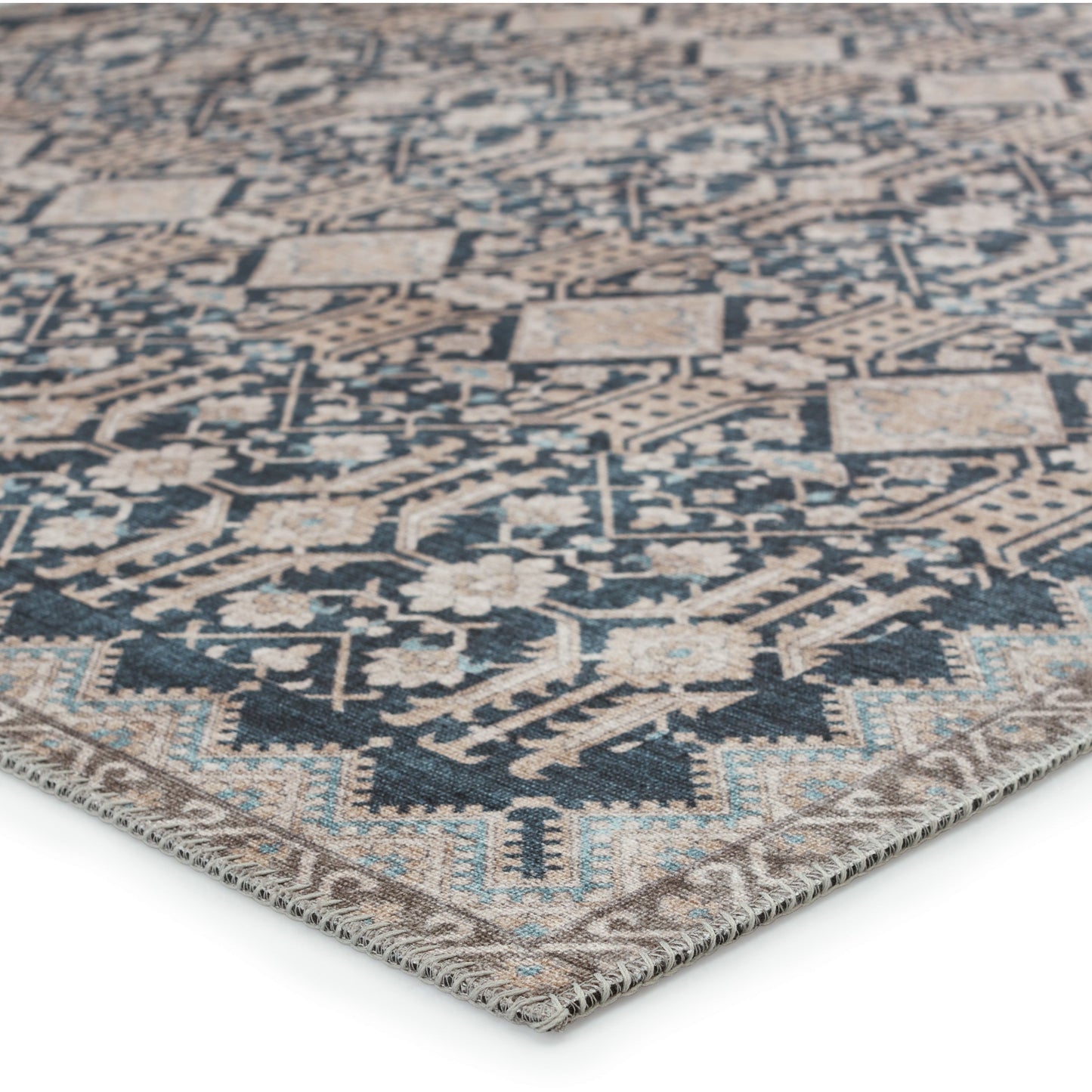 Nikki Chu by Jaipur Living Dalia Trellis Dark Blue/ Tan Rug - Chapin Furniture
