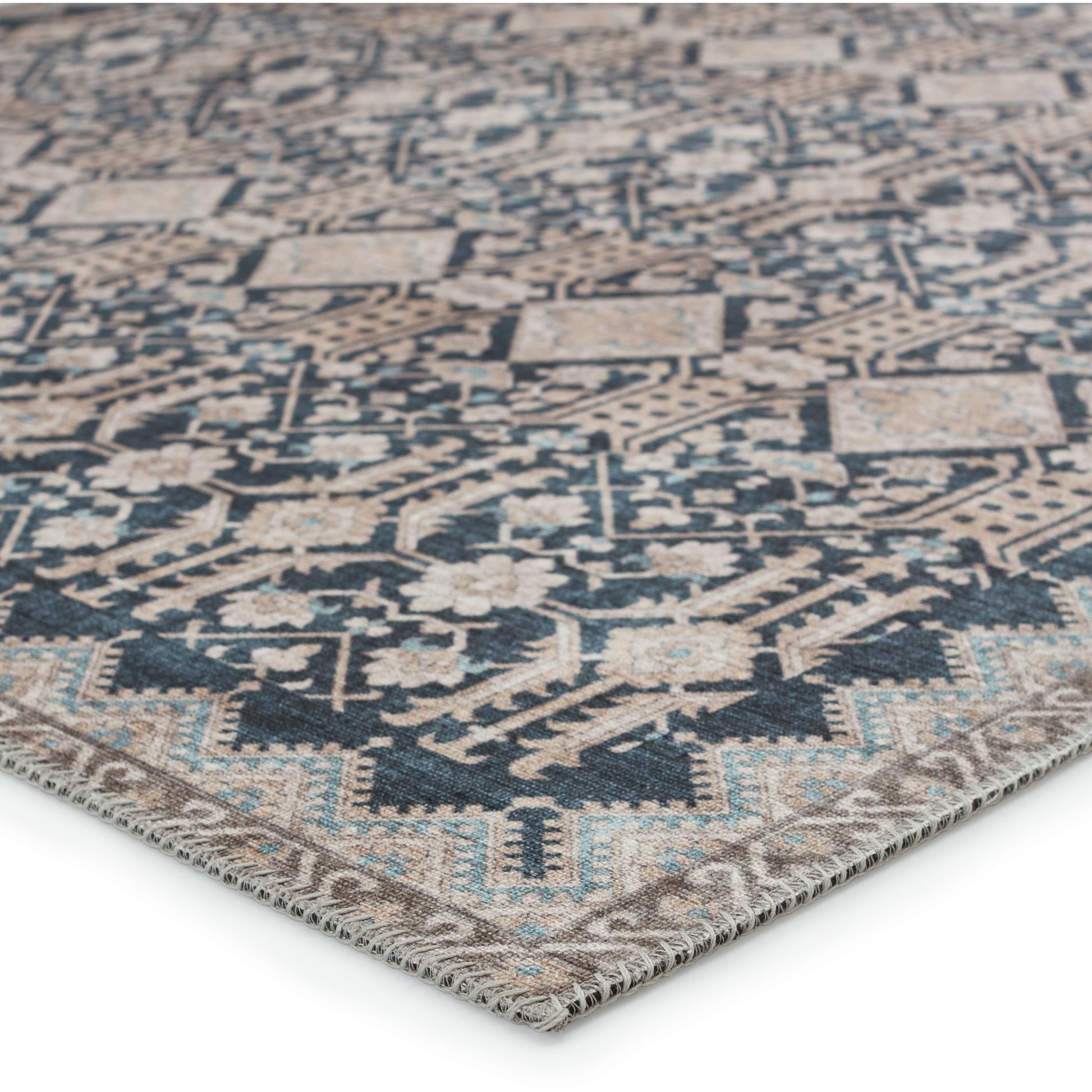 Nikki Chu by Jaipur Living Dalia Trellis Dark Blue/ Tan Rug - Chapin Furniture