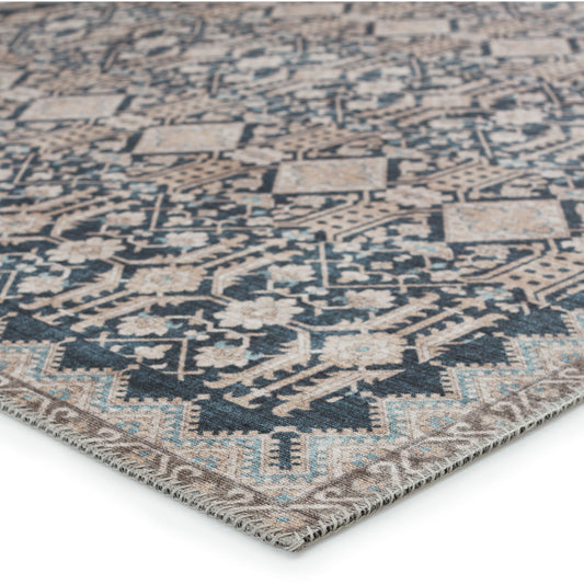 Nikki Chu by Jaipur Living Dalia Trellis Dark Blue/ Tan Rug - Chapin Furniture